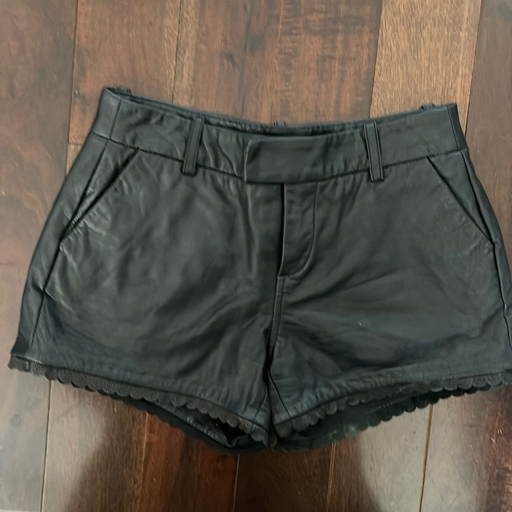 Joie Black Leather Shorts
